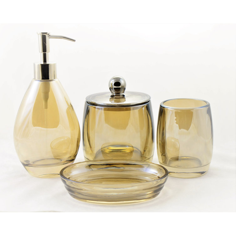 Nature Home Decor Champagne 4 Piece Bathroom Accessory Set & Reviews